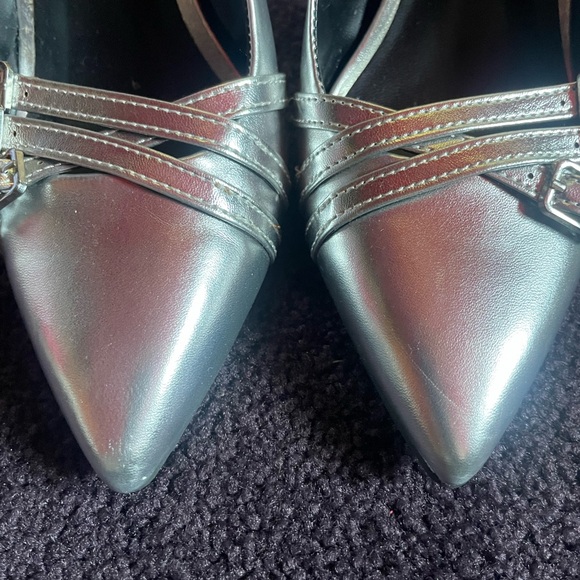 Madden Girl Metallic Silver Heels - Picture 2 of 7